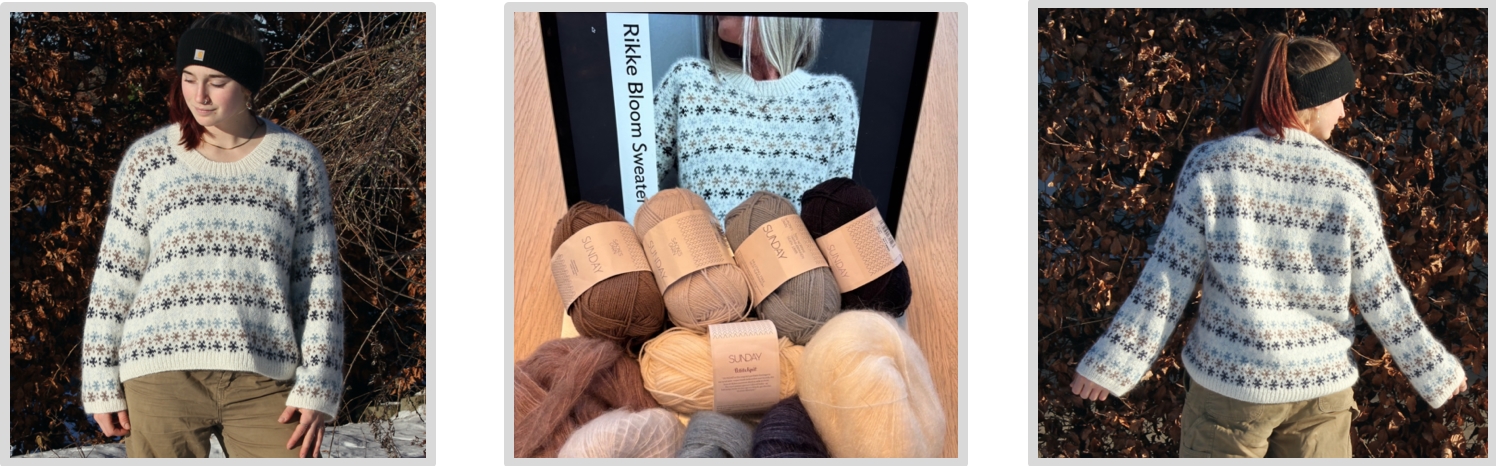 Strikket i Sunday og Tynn Silk Mohair fra Sandnes Garn